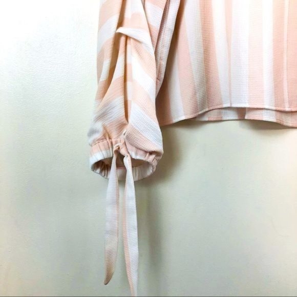 SOLD. Vince Cameo Pink & White Stripe Flowy Blouse- Size XL - Picture 2 of 10
